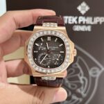 Patek Philippe Nautilus 5724R Gold Wrapped Moissanite Diamond Replica Watch 40mm - Image 2