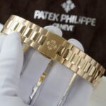 Patek Philippe Nautilus 5724R Brown Dial Imitation Watches Remake 18K Gold Wrapped + Diamonds Moissanite Baguette PPF Factory 40mm - Image 9
