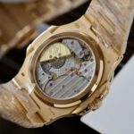 Patek Philippe Nautilus 5724R Gray Dial Replica Watch Gold Wrapped + Moissanite Diamonds PPF 40mm - Image 10