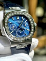 Patek Philippe Nautilus 5740G Replica Watches Blue Dial Leather Strap TWS Factory 40mm - Image 6