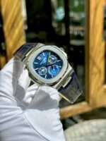 Patek Philippe Nautilus 5740G Luxury Fake Watches Blue Dial Leather Strap TWS Factory 40mm - Image 3