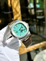 Patek Philippe Nautilus 5740G Best Replica Watches Tiffany Dial Leather Strap TWS Factory 40mm - Image 3