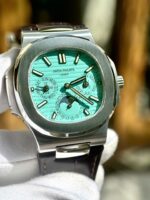 Patek Philippe Nautilus 5740G Best Replica Watches Tiffany Dial Leather Strap TWS Factory 40mm - Image 4