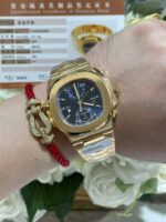 Patek Philippe Nautilus 5990 Blue Dial Luxury Fake Watches 18K Gold Wrapped Custom 40.5mm - Image 5
