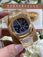 Patek Philippe Nautilus 5990 Blue Dial Luxury Fake Watches 18K Gold Wrapped Custom 40.5mm - Image 4