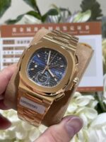 Patek Philippe Nautilus 5990 Blue Dial Luxury Fake Watches 18K Gold Wrapped Custom 40.5mm - Image 3