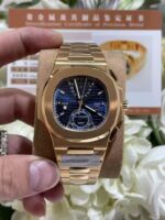 Patek Philippe Nautilus 5990 Blue Dial Luxury Fake Watches 18K Gold Wrapped Custom 40.5mm - Image 2