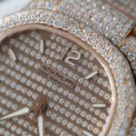 Patek Philippe Nautilus 7118 Replica Watch Gold Wrapped + Moissanite Diamonds Custom 35.2mm - Image 6