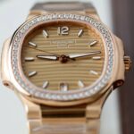 Patek Philippe Nautilus 7118 Women Replica Watch Custom Gold Wrapped + Diamonds Moissanite 3K Factory 35.2mm - Image 5