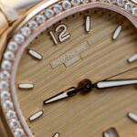 Patek Philippe Nautilus 7118 Women Replica Watch Custom Gold Wrapped + Diamonds Moissanite 3K Factory 35.2mm - Image 6