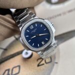Patek Philippe Nautilus 7118 Replica Watch Blue Dial Stone Bezel 35.2mm - Image 2