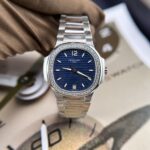Patek Philippe Nautilus 7118 Replica Watch Blue Dial Stone Bezel 35.2mm