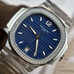 Patek Philippe Nautilus 7118 Replica Watch Blue Dial Stone Bezel 35.2mm - Image 3