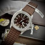 Patek Philippe Replica Watch Aquanaut 5067 Dial Brown Custom Diamonds Moissanite 35.6mm - Image 2