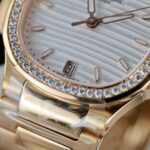 Patek Philippe Women White Dial Copies Watches Nautilus 7118 Gold Wrapped + Moissanite Diamonds 3K Factory 35.2mm - Image 6