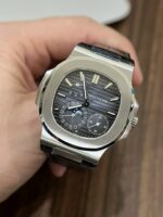 Patek Philippe Replica Watch Nautilus 5712 Blue Dial Leather Strap PPF Factory 40mm - Image 3