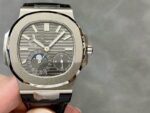 Patek Philippe Best Replica Watch Nautilus 5712 Gray Dial Leather Strap PPF 40mm - Image 2