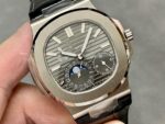 Patek Philippe Best Replica Watch Nautilus 5712 Gray Dial Leather Strap PPF 40mm - Image 3
