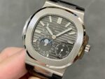 Patek Philippe Best Replica Watch Nautilus 5712 Gray Dial Leather Strap PPF 40mm - Image 4