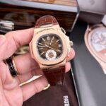 Patek Philippe Replica Watch Nautilus 5980 Brown Dial Leather Strap 40mm - Image 2