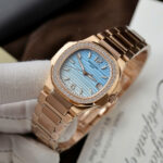 Patek Philippe Replica Watches Nautilus 7010R Women Blue White Dial Metal Wire GR Factory 32mm - Image 3