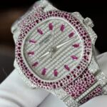 Patek Philippe Replica Watches Nautilus Haute Joaillerie 7118 Custom Full Moissanite Diamonds 35.2mm - Image 4