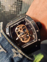 Richard Mille High End Watch Replica RM052 Skull Tourbillon Black Ceramic Rubber Strap 43mm - Image 7