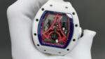 Richard Mille Replica Watches RM52-03 Paris Saint-Germain Tourbillon White Ceramic 40x48mm - Image 3