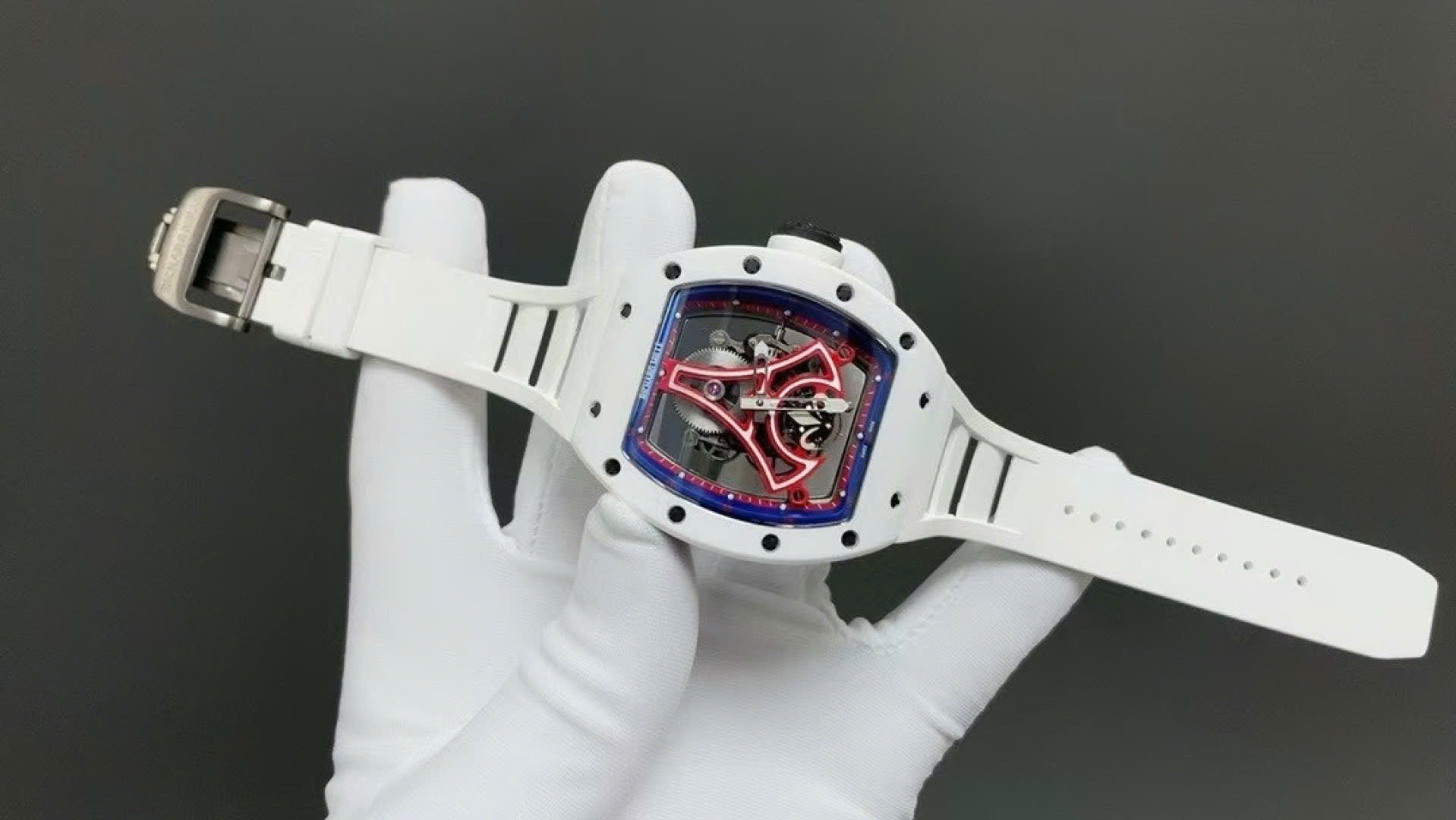 Dong-Ho-Richard-Mille-RM52-03-Paris-Saint-Germain-Tourbillon-Replica-Gom-Trang-40x48mm-6.jpg Richard Mille Replica Watches RM52-03 Paris Saint-Germain Tourbillon White Ceramic 40x48mm - Image 1
