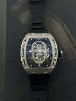 Richard Mille Luxury Fake Watches RM052 Flyback Tourbillon Skull Rubber Strap 43mm - Image 2