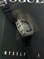 Richard Mille Luxury Fake Watches RM052 Flyback Tourbillon Skull Rubber Strap 43mm - Image 4