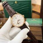Rolex Cellini 50525 Replica Watch Rose Gold Brown Strap 39mm - Image 3