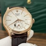 Rolex Cellini 50525 Replica Watch Rose Gold Brown Strap 39mm - Image 4