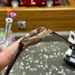 Rolex Replica Watch Cellini Time 50505 Black Dial Leather Strap 39mm - Image 4