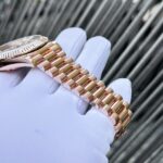 Rolex Best Fake Watch Day-Date Mother Of Pearl Dial Moissanite Gold Wrapped GM Factory 40mm - Image 7