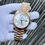 Rolex Best Fake Watch Day-Date Mother Of Pearl Dial Moissanite Gold Wrapped GM Factory 40mm - Image 3