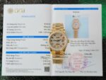 Rolex Day-Date Copies Watches Custom 18K Gold Wrapped + Moissanite Diamonds GM Factory 36mm