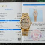 Rolex Day-Date Copies Watches Custom 18K Gold Wrapped + Moissanite Diamonds GM Factory 36mm