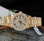 Rolex Day-Date Copies Watches Custom 18K Gold Wrapped + Moissanite Diamonds GM Factory 36mm - Image 3