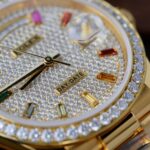 Rolex Day-Date Copies Watches Custom 18K Gold Wrapped + Moissanite Diamonds GM Factory 36mm - Image 7