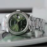 Rolex Best Replica Watch Day-Date Green Dial Weight 186 Grams QF Factory 40mm - Image 4