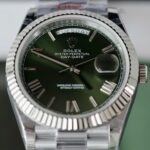 Rolex Best Replica Watch Day-Date Green Dial Weight 186 Grams QF Factory 40mm - Image 5