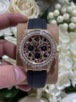Rolex Daytona 116588TBR Giraffeb Chestnut Imitation Watches 18K Gold Wrapped + Moissanite Diamonds Custom 40mm