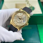 Rolex Sky-Dweller Yellow Champagne Dial Luxury Replica Watches Weight 192 Grams ZF Factory 42mm - Image 3