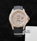 Rolex Yacht-Master Replica Watches Gold Wrapped + Moissanite Diamonds Hong Kong 40mm - Image 2