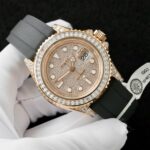 Rolex Yacht-Master Replica Watches Gold Wrapped + Moissanite Diamonds Hong Kong 40mm - Image 4