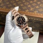 Rolex Cosmograph Daytona Dial Black Custom Gold Wrapped Replica Watch 40mm - Image 3