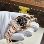 Rolex Cosmograph Daytona Dial Black Custom Gold Wrapped Replica Watch 40mm - Image 6