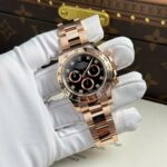 Rolex Cosmograph Daytona Dial Black Custom Gold Wrapped Replica Watch 40mm - Image 4