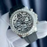 Rolex Cosmograph Daytona Eye Of The Tiger Replica Watch Custom Moissanite Baguette Diamonds 40mm - Image 2
